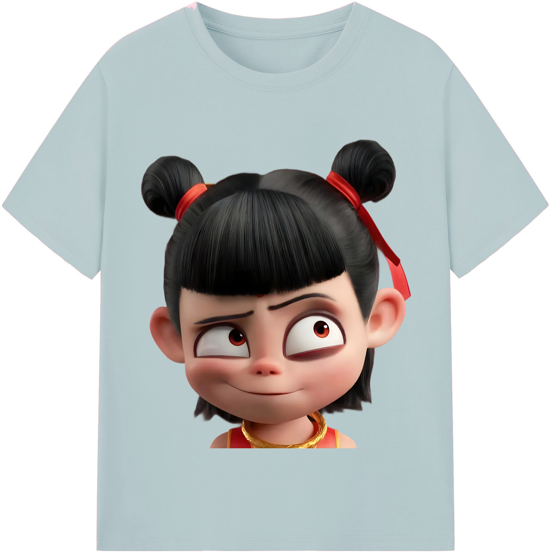 （画像用） Ne Zha 2 ナタ 魔童の大暴れ 綿100％半袖Tシャツ（フロントプリント）
